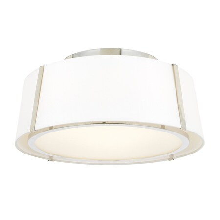 Crystorama Fulton 3 Light Polished Nickel Ceiling Mount FUL-905-PN